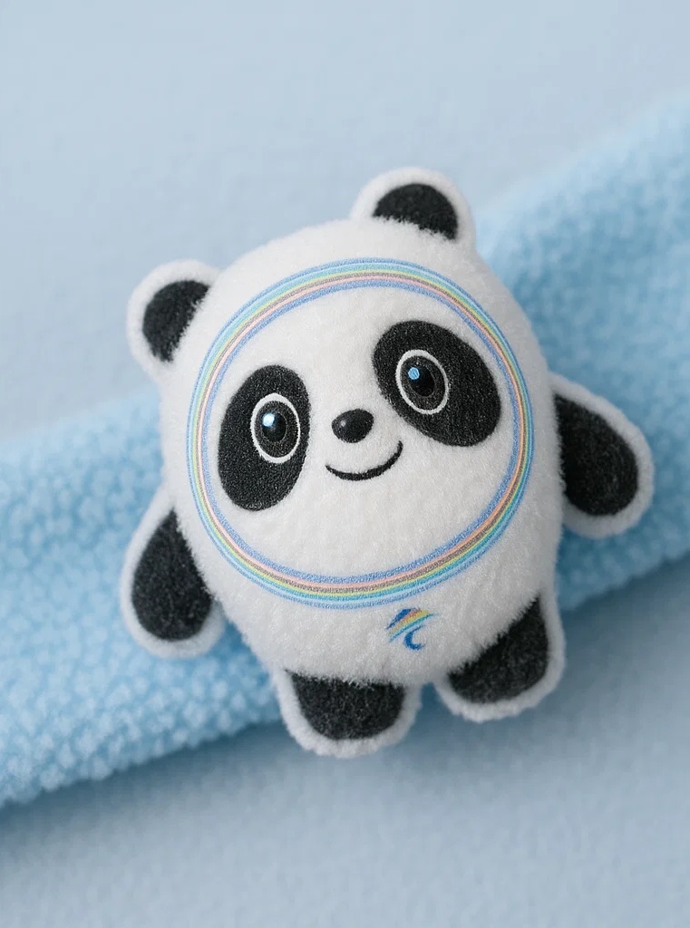 Bing Dwen Dwen Baby Headband – Plush Winter Olympic Panda Hairband
